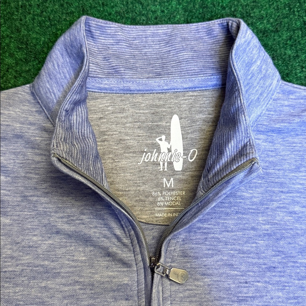 Johnnie-O: Quarter-Zip Golf & Casual Pullover Sweater (Light Blue / Size Medium)